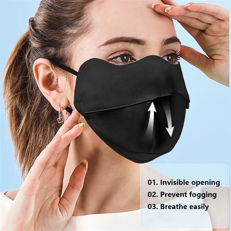 PICTET.FINO RH83 Ice Silk Face Mask UV Protection Breathable Summer Women Face Cover - Light Pink