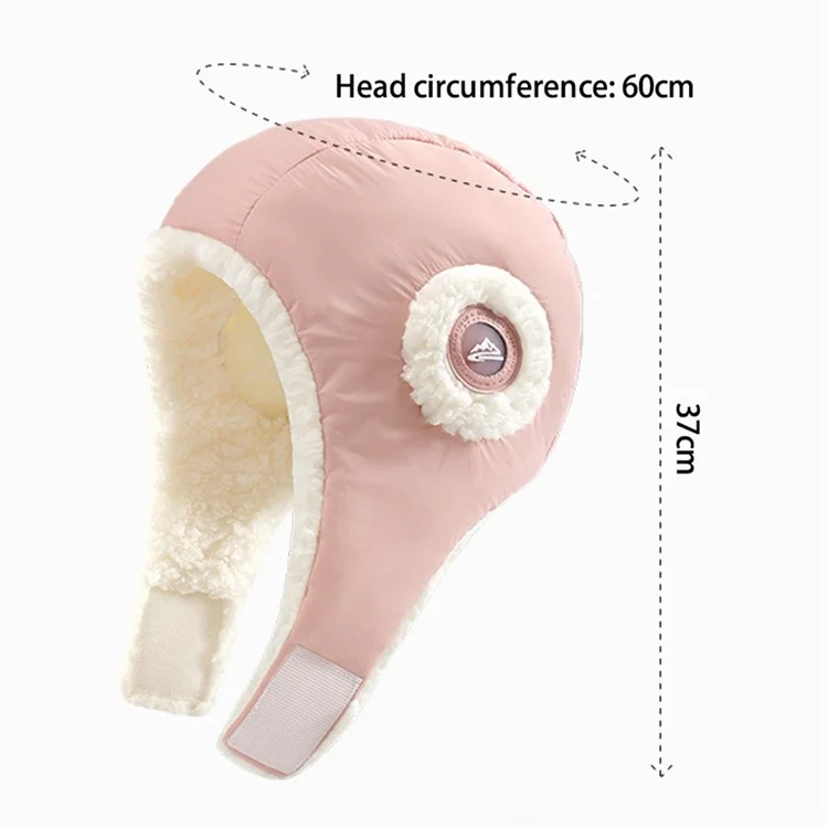 GOLOVEJOY DMZ89 Winter Windproof Bomber Hat Skiing Earflap Beanie Cap Keeping Warm for Cycling Hiking- Pink