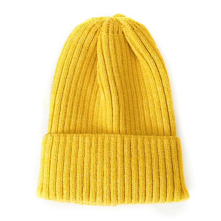 DMZ03 Winter Warme Hüte für Erwachsene Warme Strickmütze Polyacryl-Faser Unisex Weiche Mütze - Golden Yellow