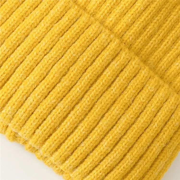 DMZ03 Winter Warme Hüte für Erwachsene Warme Strickmütze Polyacryl-Faser Unisex Weiche Mütze - Golden Yellow