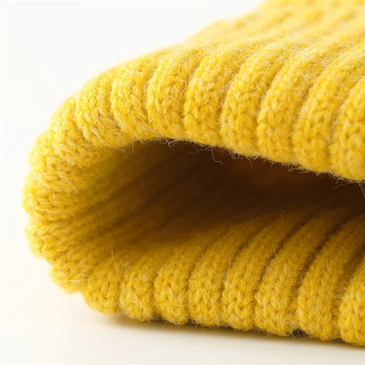 DMZ03 Winter Warme Hüte für Erwachsene Warme Strickmütze Polyacryl-Faser Unisex Weiche Mütze - Golden Yellow