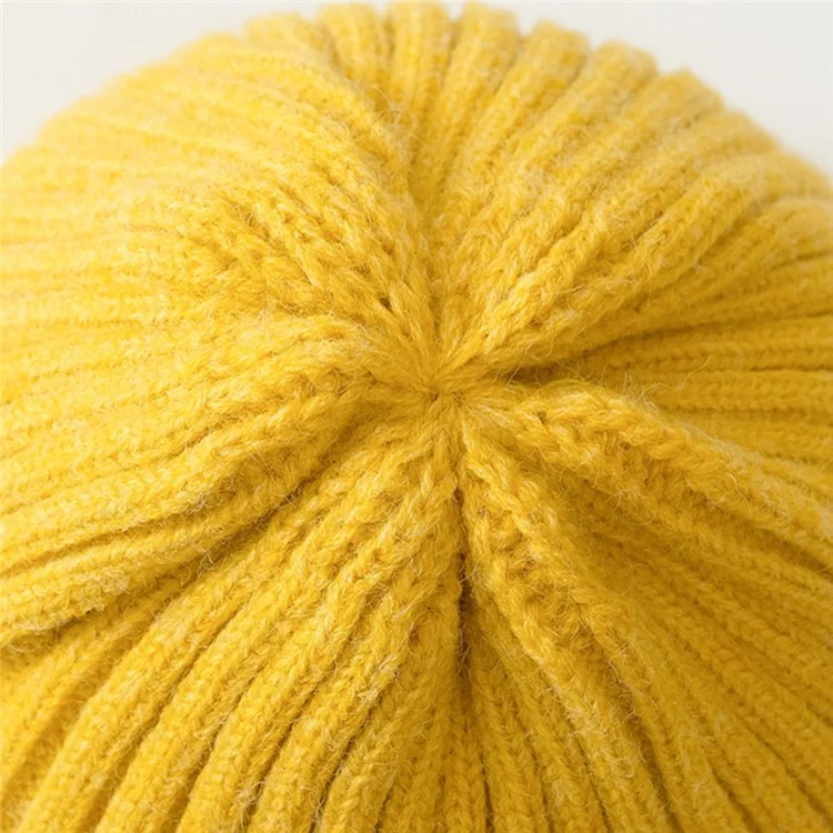 DMZ03 Winter Warme Hüte für Erwachsene Warme Strickmütze Polyacryl-Faser Unisex Weiche Mütze - Golden Yellow