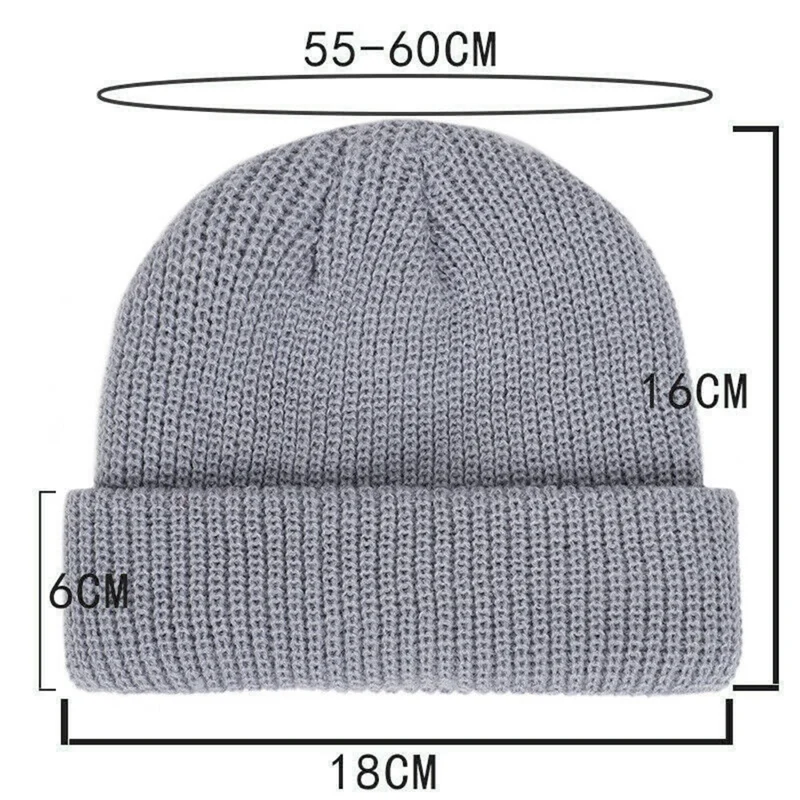 yw666 Solid Color Winter Warm Hat Unisex Knitted Beanie Cap Acrylic Fiber Soft Hat - Khaki