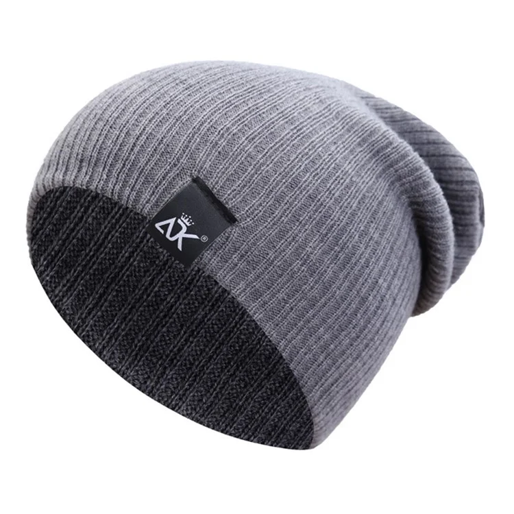 ADK CAP734734 Gorro de Invierno Beanie Sombrero Tejido de Fibra de Poliacrílico para Mantener la Cabeza Caliente - Gris