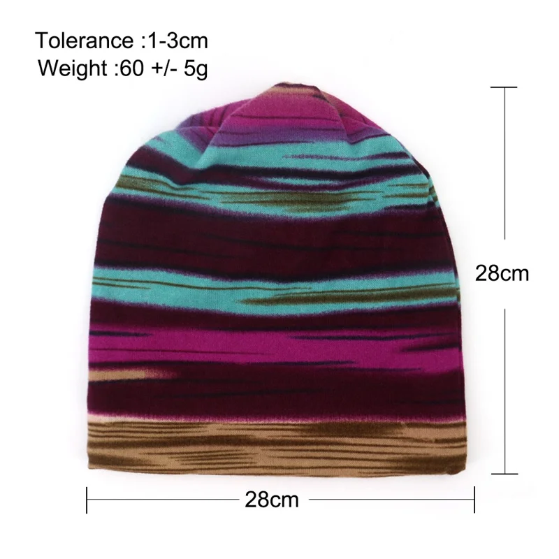 DRNM003 Multifunction Beanie Hat Scarf Soft Stretch Polyester Sweat Headband Cap Hat for Men, Women - Purple