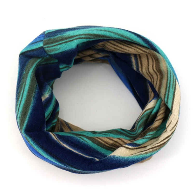 DRNM003 Multifunction Beanie Hat Scarf Soft Stretch Polyester Sweat Headband Cap Hat for Men, Women - Lake Blue