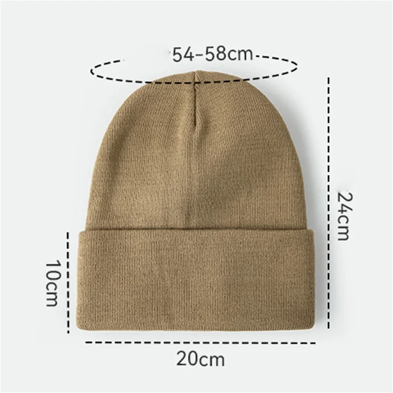 3189MX 80g Knitted Hat Women Men Skullcap Autumn Winter Elastic Beanie Cap - White