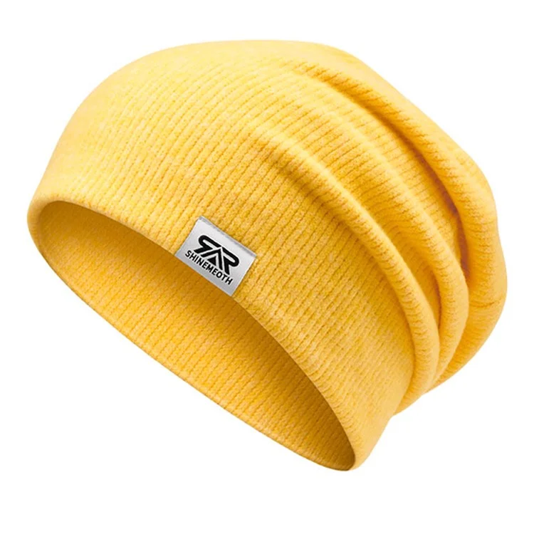 SHINEMEOTH Winter Warm Windproof Skull Cap Unisex Solid Color Elastic Beanie Knit Hat - SH-8EE014-14