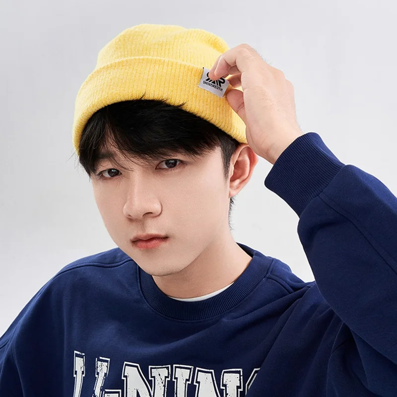 SHINEMEOTH Winter Warm Windproof Skull Cap Unisex Solid Color Elastic Beanie Knit Hat - SH-8EE014-05