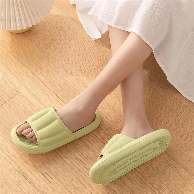 TZLDN 5819 Men Women Solid Color Non-slip Indoor Slippers Soft EVA Slides - Green / 36-37