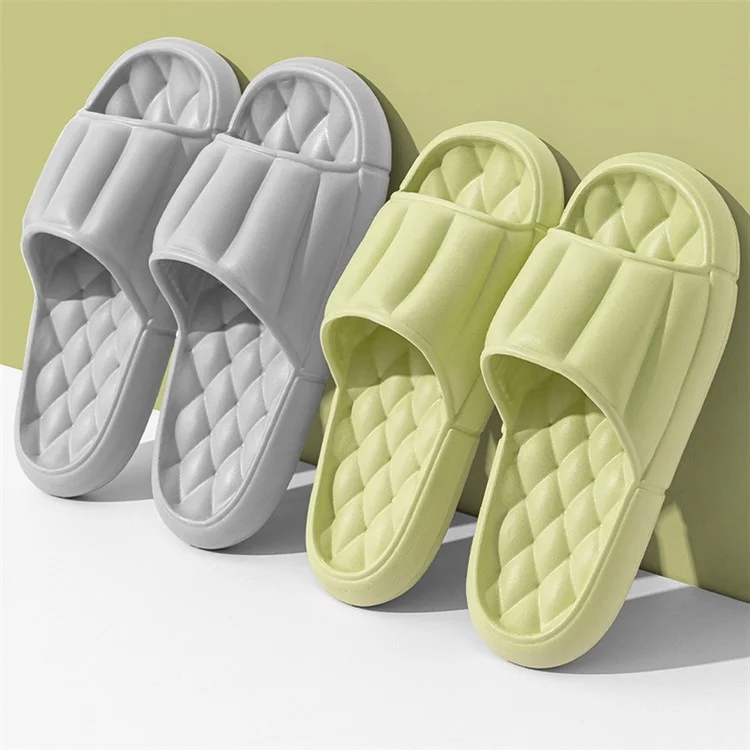 TZLDN 5819 Hommes Femmes Couleur Unie Non-slip Pantoufles d'Intérieur Doux Glissades EVA - Vert / 36-37
