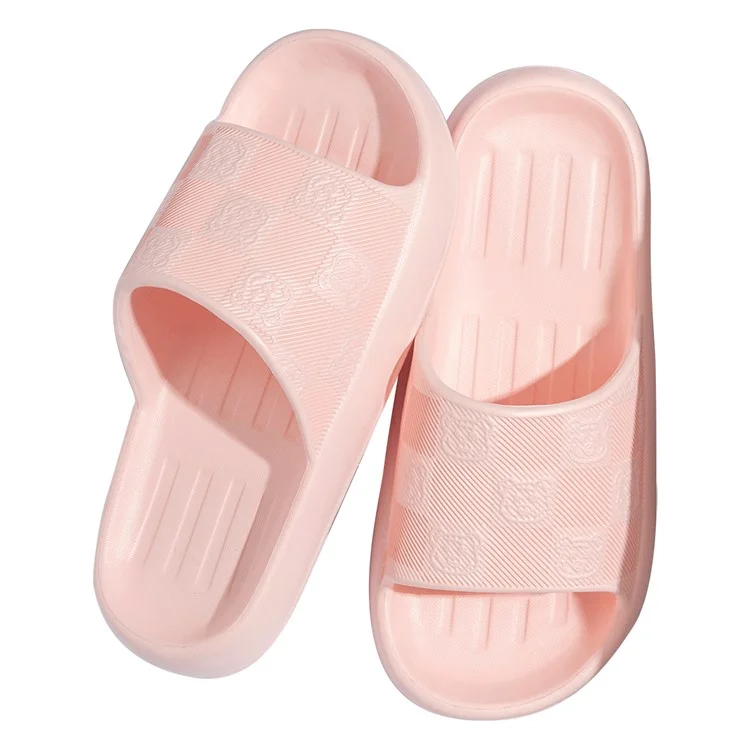 TZLDN 5713 Cartoon Bear Pattern Non-slip Bathroom Slippers EVA Indoor Slides - Pink / 40-41