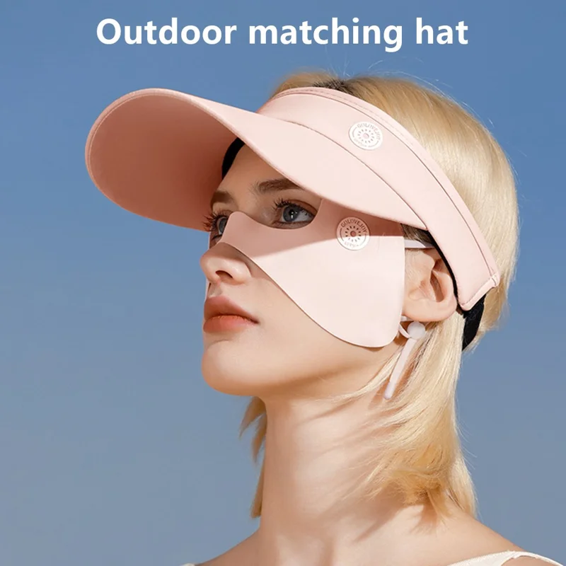 GOLOVEJOY XTJ127 Summer UV Protection Ice Silk Butterfly Shape Face Mask - Pink