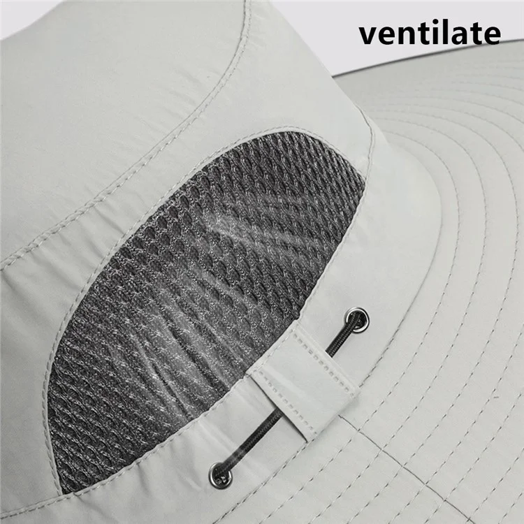 XMZ273 60-65CM Nylon Fishing Hat UV Protection Cap with Detachable Face Cover - Dark Grey