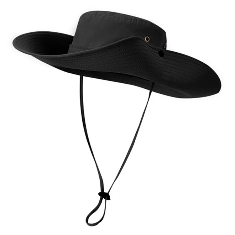 GOLOVEJOY Summer Hat Wide Brim UPF 50+ UV Protection Fishing Cap - XMZ77 / Black