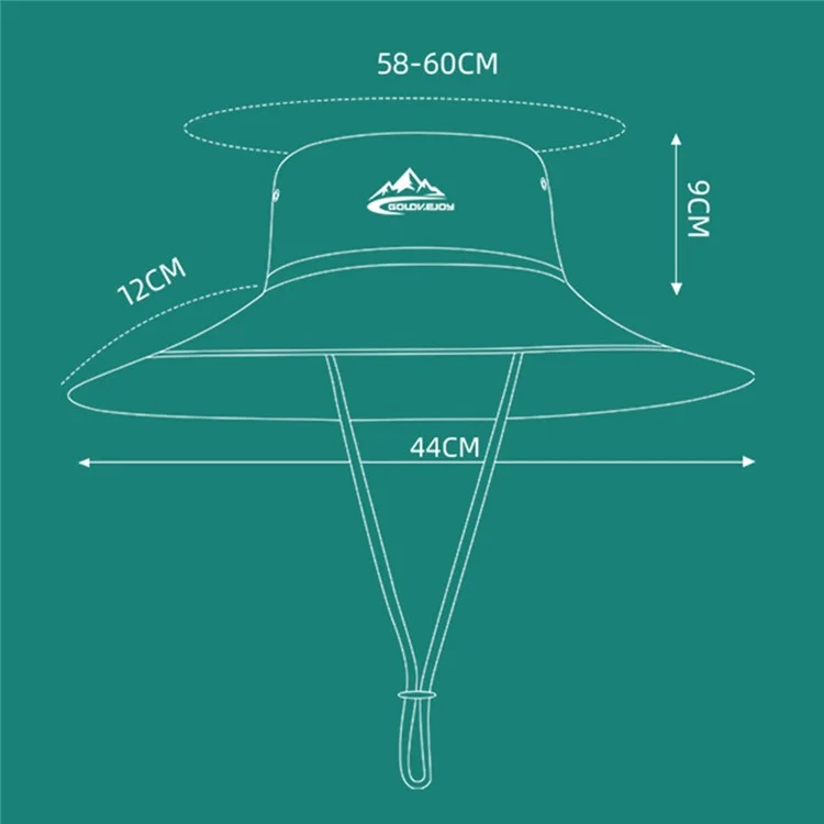 GOLOVEJOY Summer Hat Wide Brim UPF 50+ UV Protection Fishing Cap - XMZ77 / Black