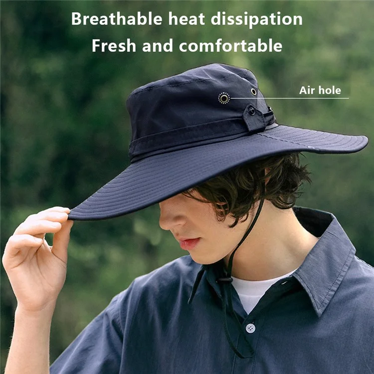 GOLOVEJOY Summer Hat Wide Brim UPF 50+ UV Protection Fishing Cap - XMZ77 / Black