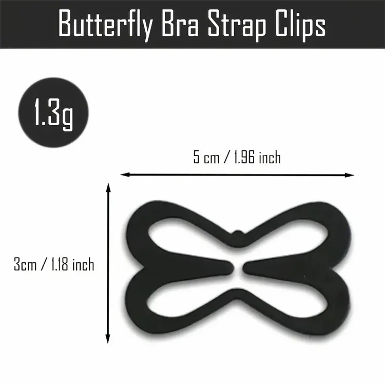 3 pièces Clips de soutien-gorge Clips de retenue Clips anti-glissement - Noir