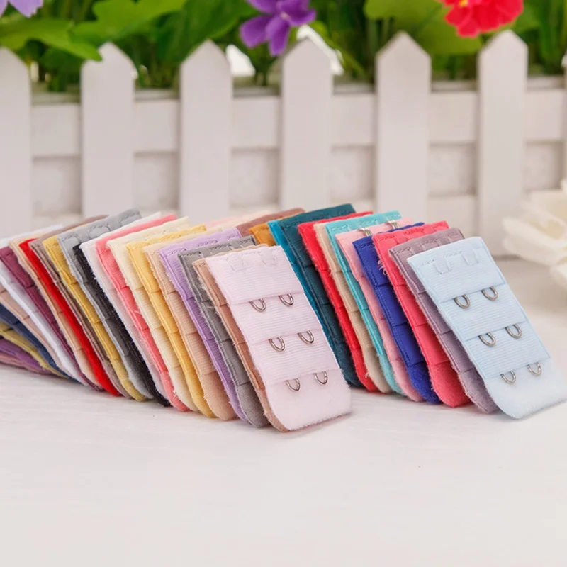 3Pcs 5.6x9.7cm Women 3-Hook 3 Rows Spacing Bra Extender Extension Hooks Strap - White