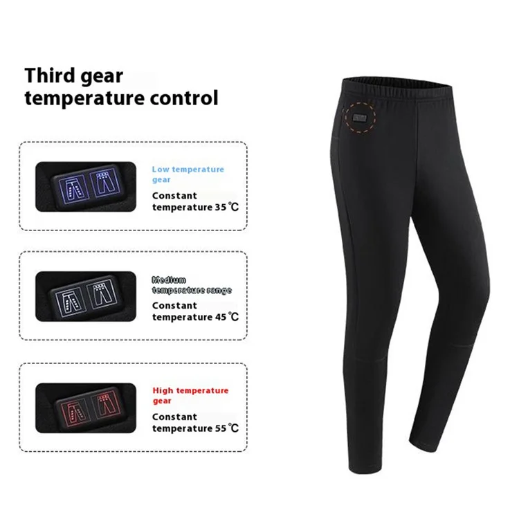 1805-30 Winter 30 Heating Zones Thermal Underwear Electric Heating Cold-proof Underwear Suit (without Power Bank) - Black / 3XL