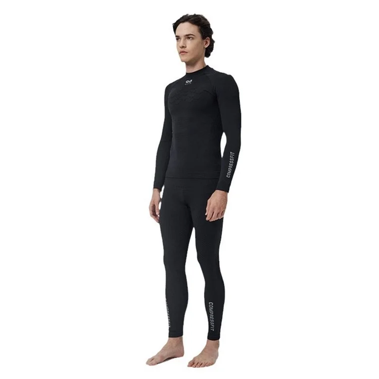 GOLOVEJOY SGY05 Outdoor Ski Schnelltrocknende Langarm-Oberteil Hose Winter Kompressionskleidung Set - Schwarz / M