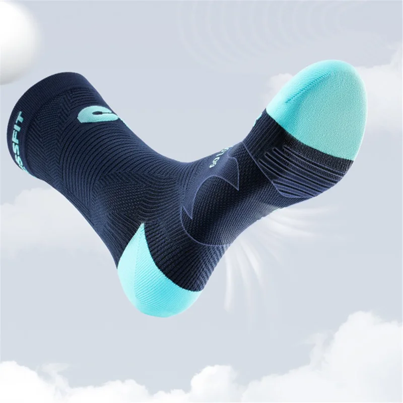 GOLOVEJOY Compressfit Elastische Radfahrersocken, atmungsaktiv, hoher Schaft, Outdoor-Sportssocken - Grün / 40-44