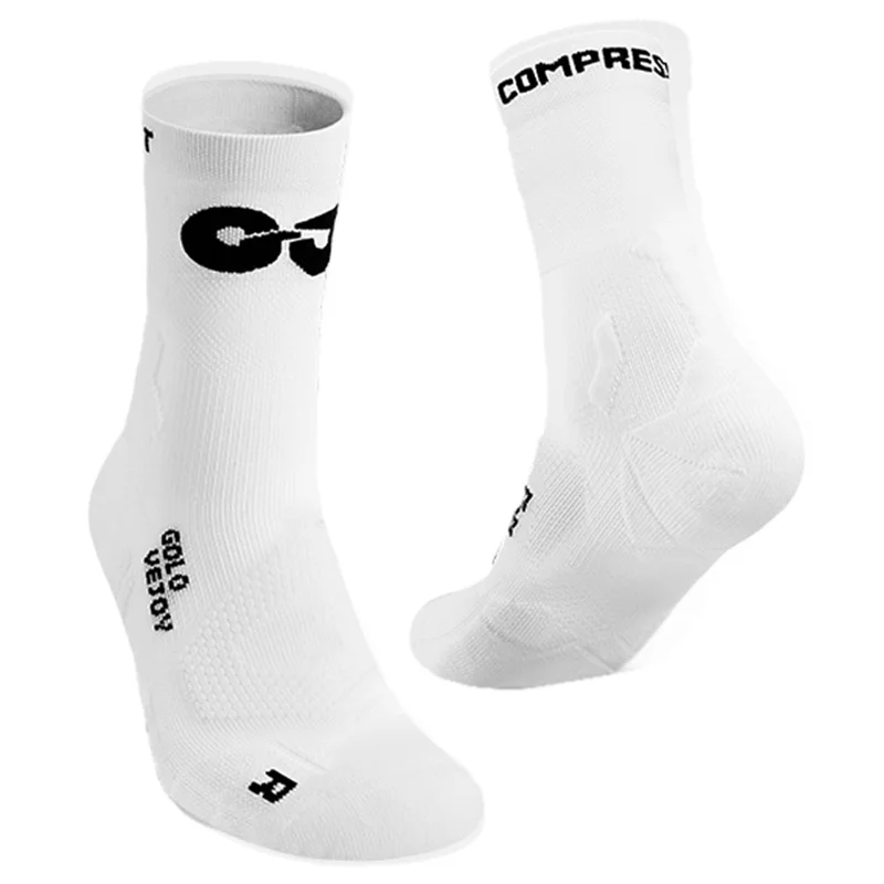GOLOVEJOY Compressfit XWZ16 1 Paio di Calze da Ciclismo Sportive Traspiranti Antiusura - Bianco / Taglia 35-39