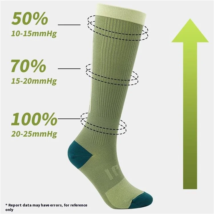 A6601 1 Pair Soccer Compression Socks Calf Knee High Tube Running Sweat-Absorbed Stockings - Green