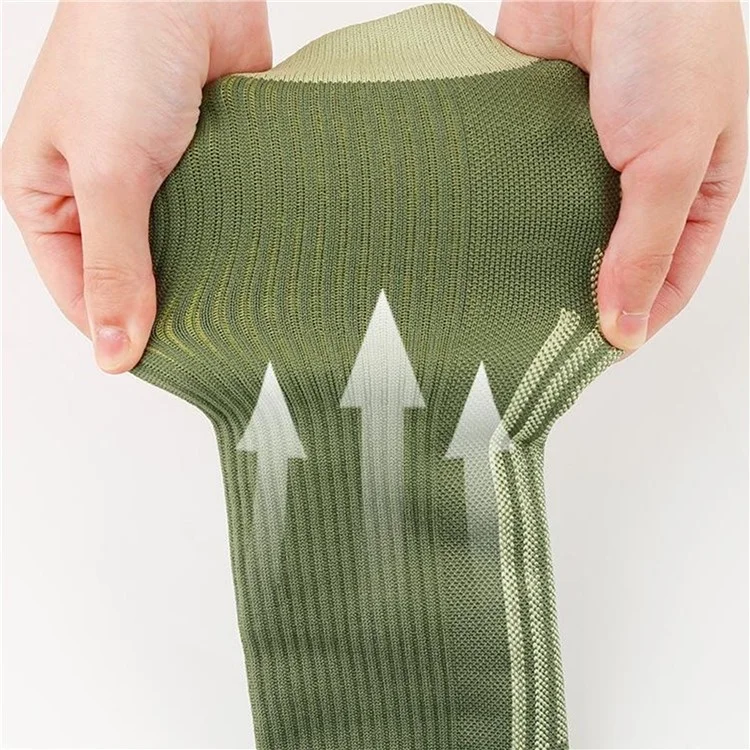 A6601 1 Pair Soccer Compression Socks Calf Knee High Tube Running Sweat-Absorbed Stockings - Green