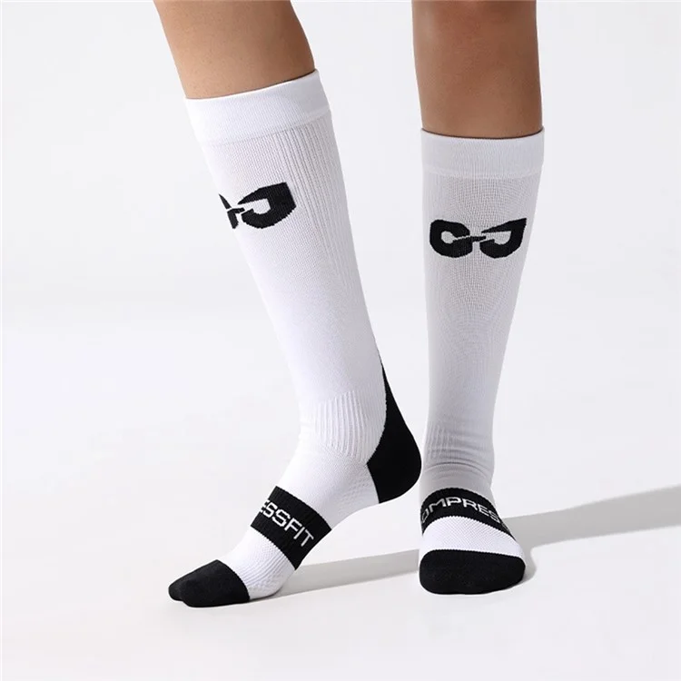 GOLOVEJOY DWZ13 Calze sportive ad alta riflessione Calze di compressione per uomo e donna - Bianco / Taglia 35-39