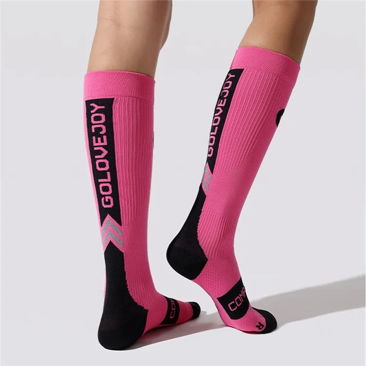 GOLOVEJOY DWZ13 Calze sportive ad alta riflessione Calze di compressione per uomo e donna - Bianco / Taglia 35-39