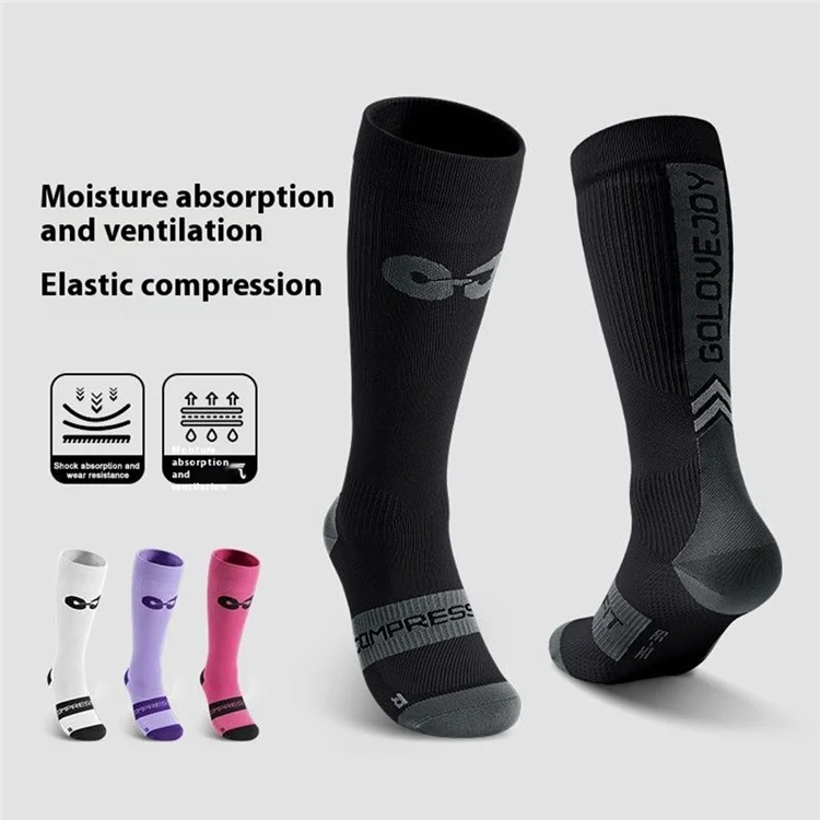GOLOVEJOY DWZ13 Calze sportive ad alta riflessione Calze di compressione per uomo e donna - Bianco / Taglia 35-39