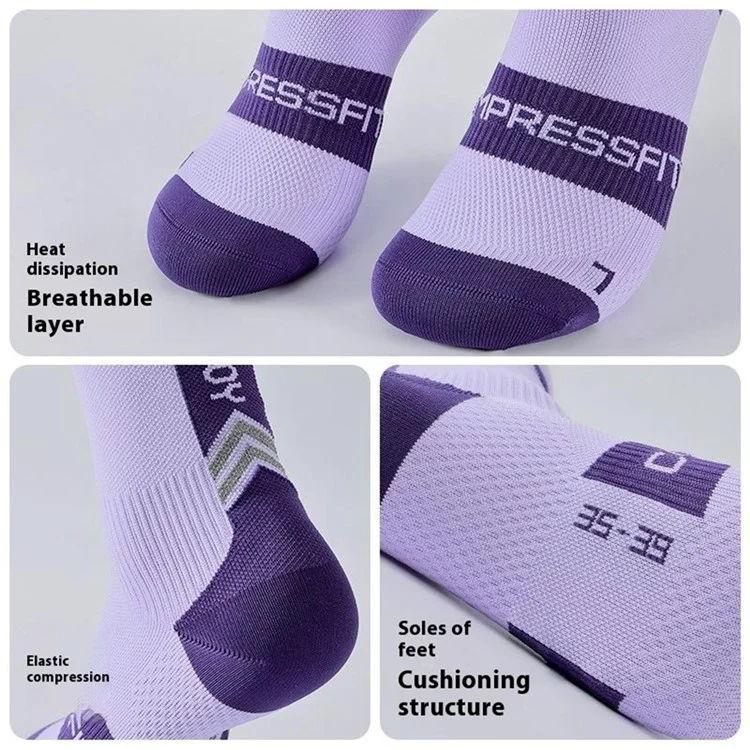 GOLOVEJOY DWZ13 Calze sportive ad alta riflessione Calze di compressione per uomo e donna - Bianco / Taglia 35-39