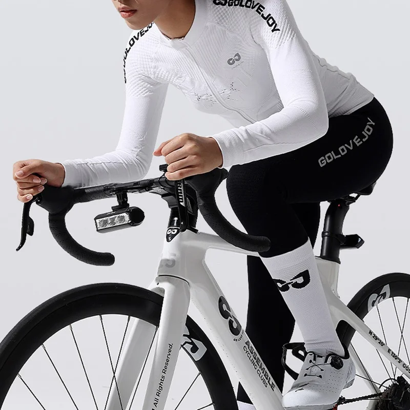 GOLOVEJOY DWZ13 Calze sportive ad alta riflessione Calze di compressione per uomo e donna - Bianco / Taglia 40-44