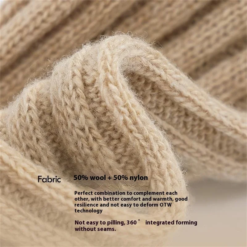 GOLOVEJOY DWZ03 Autumn Winter Knit Leg Warmers Women Thermal Leg Socks Boot Cover - Black