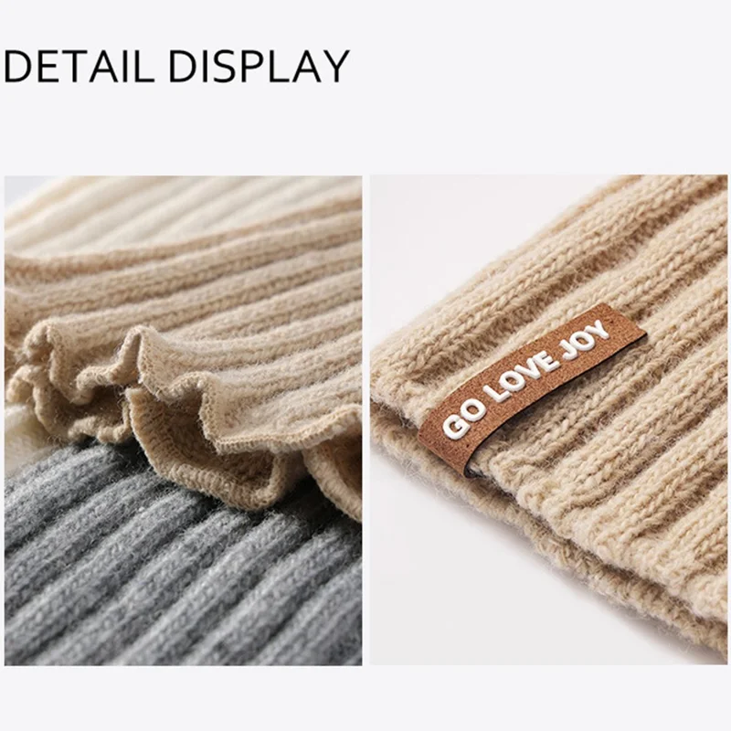 GOLOVEJOY DWZ03 Autumn Winter Knit Leg Warmers Women Thermal Leg Socks Boot Cover - Black