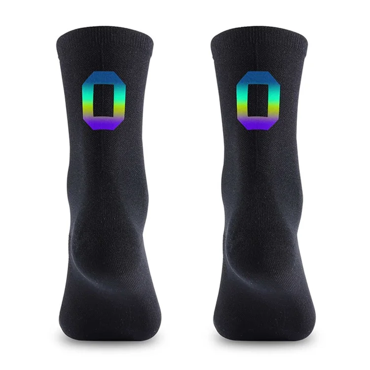 WEST BIKING Radsocken 1 Paar Numerisch Reflektierende Atmungsaktive Lange Socken zum Radfahren, Größe 39-46 - Schwarz / 0