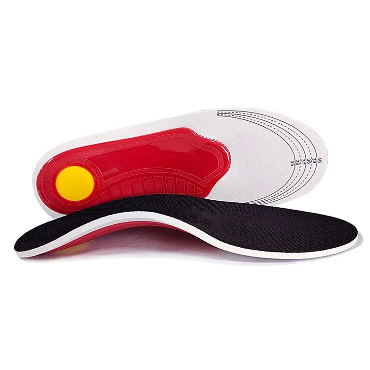 1 Pair Orthotic Insole Arch Support Damping Cushion Padding Flatfoot Orthopedic Insoles, Red - S / 35-40