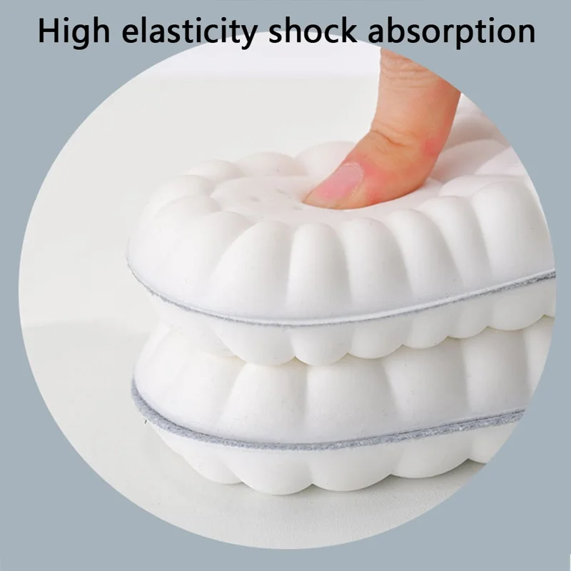 4D Latex High Elasticity Insoles Soft Shoe Pads Arch Support Insoles Shock Absorption Foot Cushion - Black / 37-38