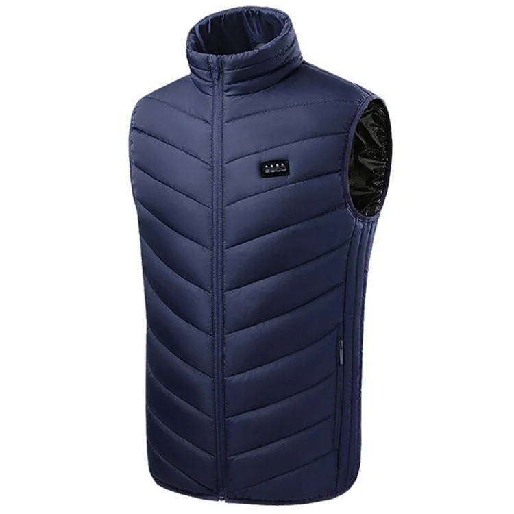 M01 Outdoor Electric Heated Winter Vest Men Women 21 Heating Zones 3-Gear Warm Jacket (without Power Bank) - Blue / 4XL