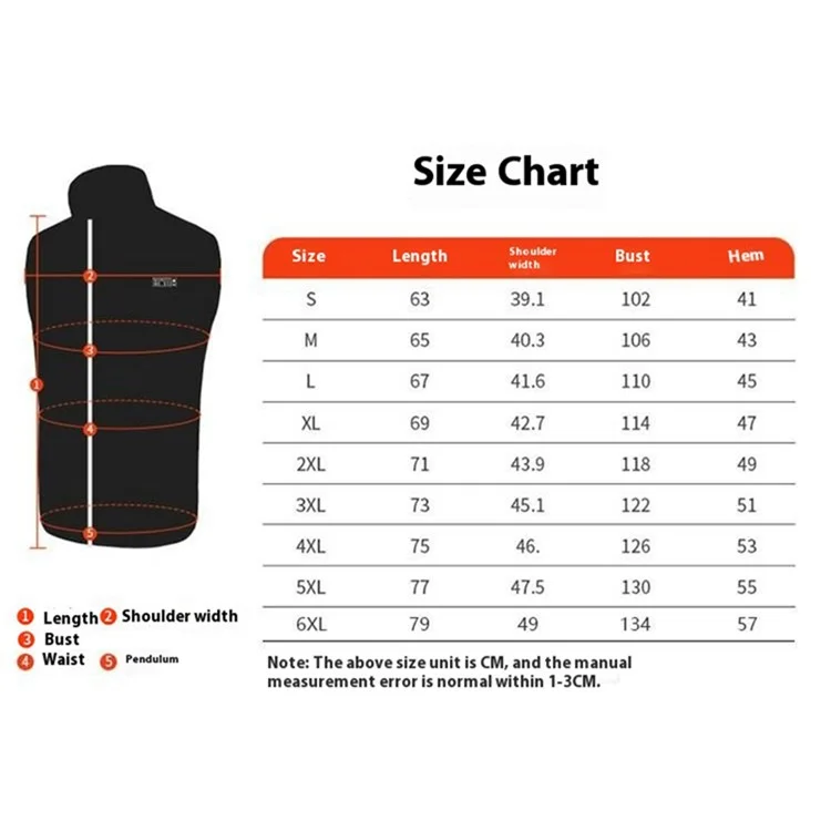 M01 Outdoor Electric Heated Winter Vest Men Women 21 Heating Zones 3-Gear Warm Jacket (without Power Bank) - Blue / 4XL