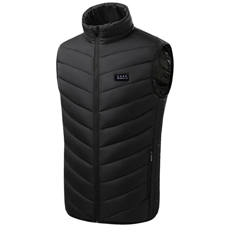 M01 Winter 26 Heizungszonen Warme Jacke Outdoor 3-Gang Elektrisch Beheizte Weste (Ohne Powerbank) - Schwarz / S