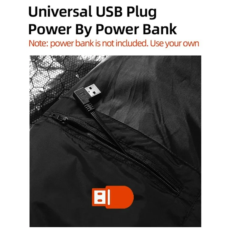 M01 Winter 26 Heizungszonen Warme Jacke Outdoor 3-Gang Elektrisch Beheizte Weste (Ohne Powerbank) - Schwarz / S