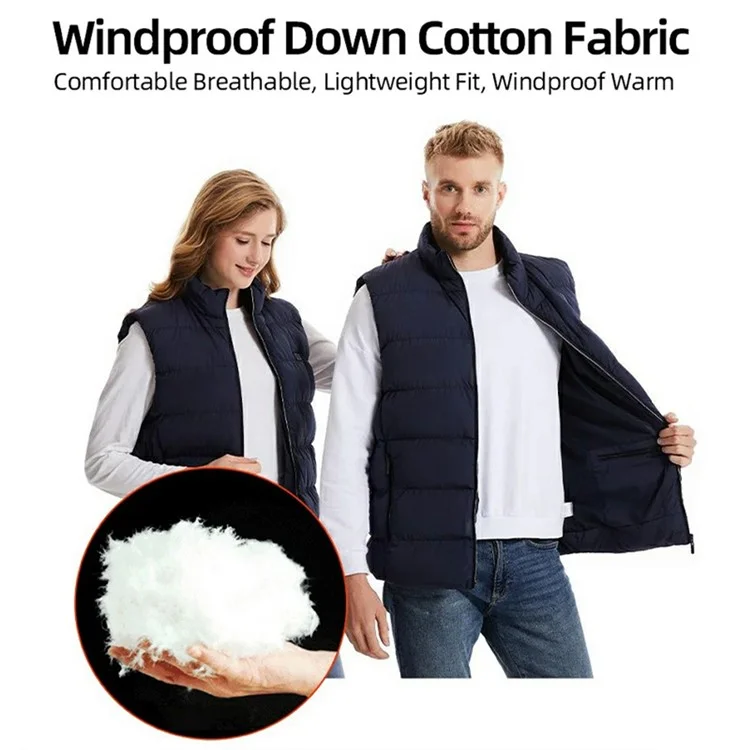 M01 Winter 26 Heizungszonen Warme Jacke Outdoor 3-Gang Elektrisch Beheizte Weste (Ohne Powerbank) - Schwarz / S