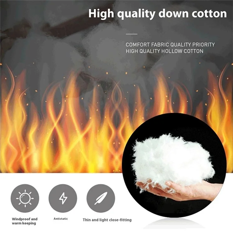 17 Zone Electric Thermal Jacket Winter Stand Collar Men Heated Vest for Outdoor Sports, Double Mode (Without Power Bank) - Blue / S
