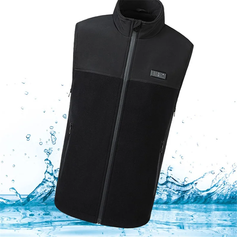 El-opvarmet vinter-terrytrøje til mænd og kvinder med 3 trins opvarmning, varm jakke (uden strømforsyning), 3 knapper / 13 opvarmede zoner - S / M / L