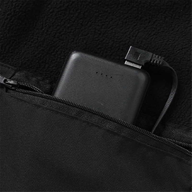 El-opvarmet vinter-terrytrøje til mænd og kvinder med 3 trins opvarmning, varm jakke (uden strømforsyning), 3 knapper / 13 opvarmede zoner - S / M / L