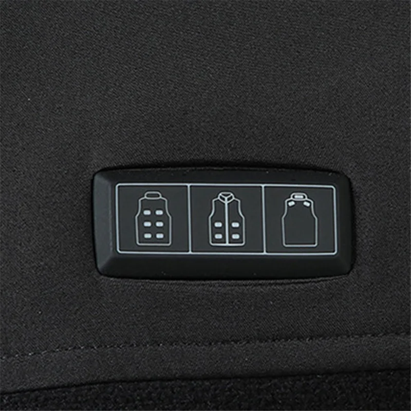 El-opvarmet vinter-terrytrøje til mænd og kvinder med 3 trins opvarmning, varm jakke (uden strømforsyning), 3 knapper / 13 opvarmede zoner - S / M / L