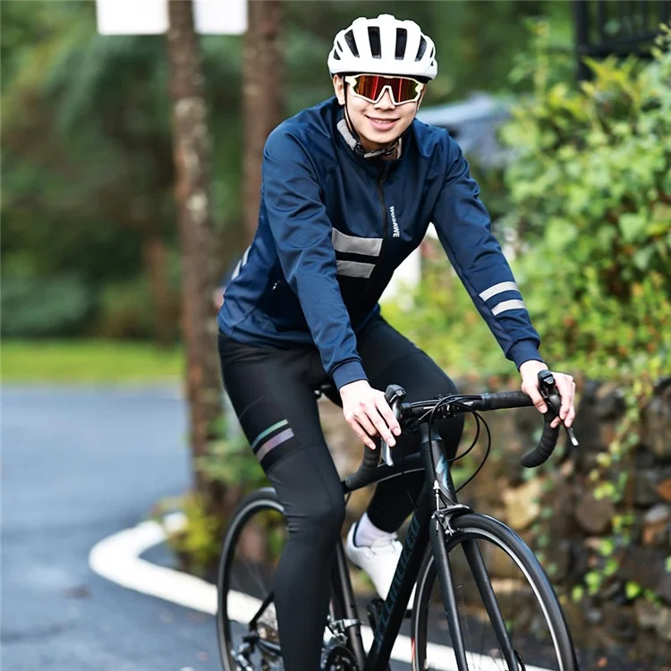 Wosawe BH251 Men's Men's Men's Winter Cycling Jacket Thermal Outwear Спортивная Ветряная Ветка - Темно-синий / 4xl (as) / 3xl (ес)