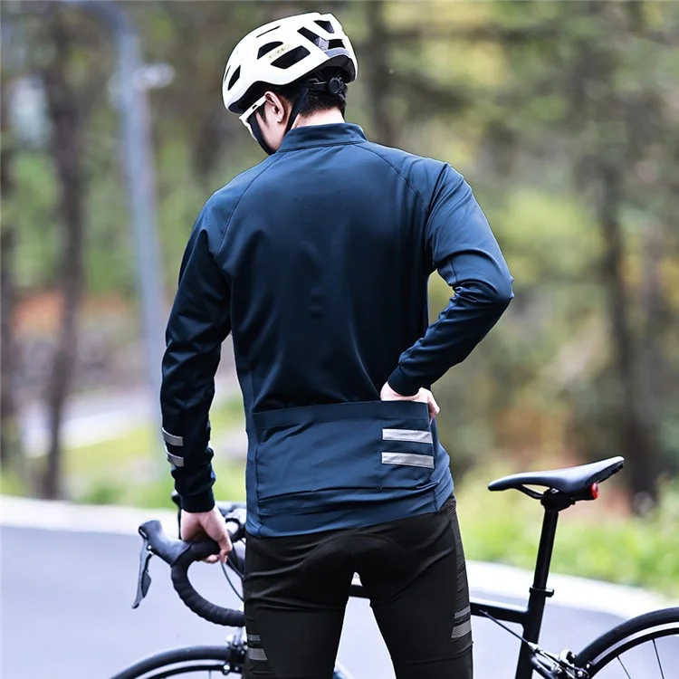 Wosawe BH251 Men's Men's Men's Winter Cycling Jacket Thermal Outwear Спортивная Ветряная Ветка - Темно-синий / 4xl (as) / 3xl (ес)